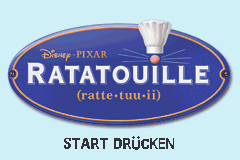 Ratatouille title screen for GameBoy Advance